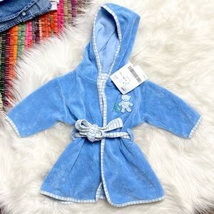 TYKES • Baby Boy 6 Month Blue Hooded Robe
